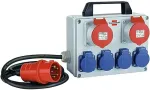 Brennenstuhl compact small power distributor BKV 2/4 T IP44, 6-way, power strip (grey/black, 2 meters)