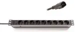 OEM 19" distribution panel, 9x230V, 1U, IEC320 C14 2.5m