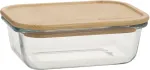 Home4you Kauss BOXY 14,5x10,5xH4,8cm 370ml, klaas, bambus
