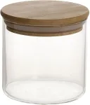 Home4you Klaaspurk JARA D8,3xH8cm 390ml bambusest kaanega
