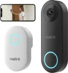 Reolink D340W - 5MP Video Doorbell with Chime, 2.4/5 GHz Wi-Fi, Person Detection, Two-Way Audio, Works with NVRs, white