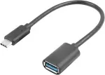 LANBERG Adapter Cable USB-C(M) 3.1 -> USB-A(F) 15 cm, Black | AD-UC-UA-04