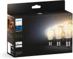 PHILIPS Hue White Ambiance E27 A60 3-pakk filamentpirnid 550lm