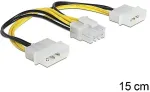 DeLOCK Stromkabel 8pin EPS -> 2x 4pin Molex Bu/St 0.15m