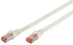 Digitus Professional - Patch-Kabel - RJ-45 (M) bis RJ-45 (M) - 10,0m - SFTP - CAT 6 - IEEE 802,3 - halogenfrei, geformt, ohne Haken - wei&szlig; (DK-1644-100/WH)