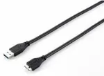 EQUIP Kabel USB-A3.0->Micro-B St/St 1.80m schwarz Polybeutel