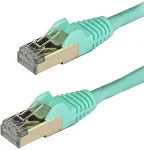 Startech .com 2,0mCat6a Ethernet Kabel - geschirmt (STP) - Cat6a Netzwerkkabel - Cat6a Patchkabel - Cat 6a - T&uuml;rkis - Patch-Kabel - RJ-45 (M) bis RJ-45 (M) - 2,0m - STP - CAT 6a - geformt, ohne Haken - Aquamarin (6ASPAT2MAQ)