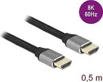 DELOCK Ultra High Speed HDMI Kabel 48 Gbps 8K 60 Hz grau 0,5 m zertifiziert