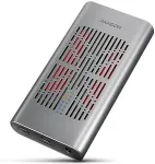 AXAGON EEM2-20GD USB-C 20Gbps Dual M.2 NVMe SSD CLONE MASTER Enclosure. External USB-C 20Gbps metal box for two M.2 NVMe SSD disks with cloning functionality.