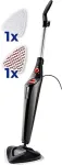 Vileda steam cleaner Steam Plus + PowerPad (black/red, 1,550 watts)
