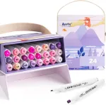 Noname Double-sided Marker Pens ARRTX Alp, 24 Colours, purple tone shade