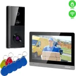 EVOLVEO DoorPhone AHD10, Home WiFi Video Door Phone Kit with Door Control and RFID, Black Silver 1
