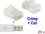 DeLOCK - Netzwerkanschluss - RJ-45 (S) - UTP - 5 - 6,5 mm - CAT 5e - durchsichtig (Packung mit 20) (86451)