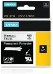 DYMO Rhino Industrial Permanent Polyester Labels | 24 mm x 5.5 m | Black Print on White | Self-Adhesive | for LabelManager & Rhino Label Makers
