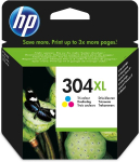 Tooner Hp 304XL Farve (cyan, magenta, gul) 300 sider Bl&aelig;k N9K07AE
