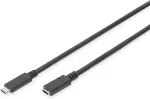 Digitus USB 3.2 Verl&auml;ngerungskabel Typ C -C St/Bu 0.7m, sw