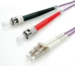 VALUE Fibre Optic Jumper Cable, 50/125&micro;m, LC/ST, OM4, purple 5.0 m