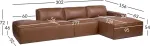 Home4you Nurgadiivan BURTON PN 302x92/156xH72cm, pruun nahk