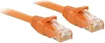Lindy - Patch-Kabel - RJ-45 (M) bis RJ-45 (M) - 5,0m - UTP - CAT 6 - geformt, ohne Haken, verseilt - orange (48110)