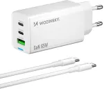 Wozinsky GaN 65W Universal White AC Fast charging Indoor