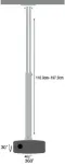 TECHly Arm for projector 110-190cm ceiling, 15kg, silver