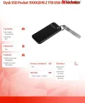 K&otilde;vaketas VERBATIM SSD Disk Pocket 1000GB M.2 1TB USB-C 1000Mb/s