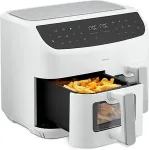 Frit&uuml;&uuml;r MEDION double hot air fryer Life P20 MD11760 XXL (white, 2,600 watts, 2 baskets 4.35 liters each)