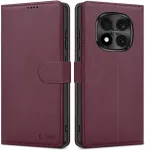 Tech-Protect Kaitse&uuml;mbris kaanega Wallet, Xiaomi Redmi Note 15 Pro 5G, tumepunane,