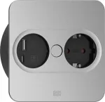 Bachmann 946.105 socket-outlet Type F + USB A + USB C Stainless steel