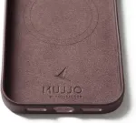 Mujjo Kaitse&uuml;mbris Apple iPhone 17 Pro Max, tumepunane, naturaalsest nahast, MagSafe &uuml;hilduv,