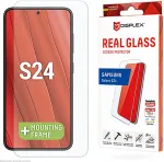 Displex Panzerglas 2D/ Clear (10H) f&uuml;r Samsung Galaxy S24 Eco-Montagerahmen, Tempered Glas, kratzer-resistente Schutzfolie, h&uuml;llenfreundlich