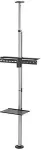 EQUIP 650621 Min. 94 cm (37") Max. 177,8 cm (70") Max. VESA 600 x 400 mm 30 kg Schwarz, Edelstahl