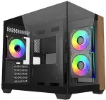 Korpus COOLER MASTER Case Elite 481 Wood 270&deg; Seamless Glass mATX