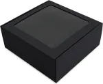 Superbox Must suur ruudukujuline l&auml;bipaistva aknaga kinkekarp