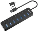 EQUIP 7-Port USB-A3.2-Hub->7xUSB-A 3.2 +USB-C Adapter 5Gbps