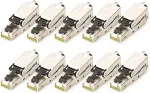 Digitus CAT.6a field plug STP dust cap/kink protection, pack of 10 (silver)
