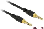 DELOCK Klinkenkabel 3,5 mm 3 Pin Stecker > Stecker 1 m schwarz