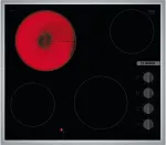 Pliidiplaat Bosch | Hob | PKE645CA2E | Vitroceramic | Number of burners/cooking zones 4 | Rotary knobs | Black