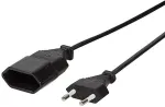 2direct Logilink Netzkabel Euro CEE 7/16 Stecker zu Dose, 1m schwarz