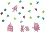 Paladone Peppa Pig Glow in the Dark Wall Decal Stars