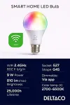DELTACO SMAR LED Bulb T HOME, RGB, E27, A60, 9W / SH-LE27A60RGB02 / 1902591