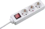 Bachmann SELLY Steckdosenleiste 3x Schutzkontakt Schalter weiss 1,5m