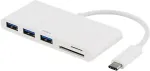 DELTACO USB-C HUB , USB 3.1, 2xUSB-C, white / USBC-HUB
