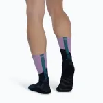 Buff Merino MW Crew Socks MWC1 Socks, Black - Purple L
