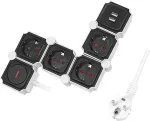 Logilink Outlet Strip, 4 safety sockets, snake-shaped, 2x USB-A, white/black