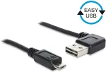 DELOCK Kabel EASY-USB 2.0 Typ-A Stecker gewinkelt links / rechts > USB 2.0 Typ Micro-B Stecker 0.5 m