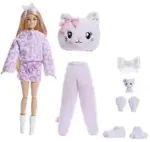 Mattel Barbie Cutie Reveal Doll & Accessories, Cuddly Series Kitten with 10 Surprises
