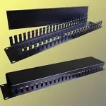 OEM 19" 2U metal rack panel Rail Through black