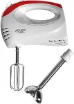 ADLER | Mixer | AD 4212 | Hand Mixer | 300 W | Number of speeds 5 | Turbo mode | White
