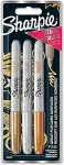 Sharpie Metallic Marker Permanent F 3 Stk Gold,Silber,Bronze Blister